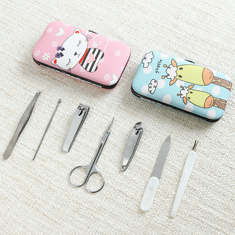 Cute cartoon stainless steel nail scissors set seven sets of nail clippers manicure tools nail clipper manicure tools