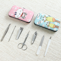 Cute Cartoon Stainless Steel Nail Cut Suit Nail Knife Beauty Nail Tool Seven Pieces Manicure Manicure Manicure Manicure Tools