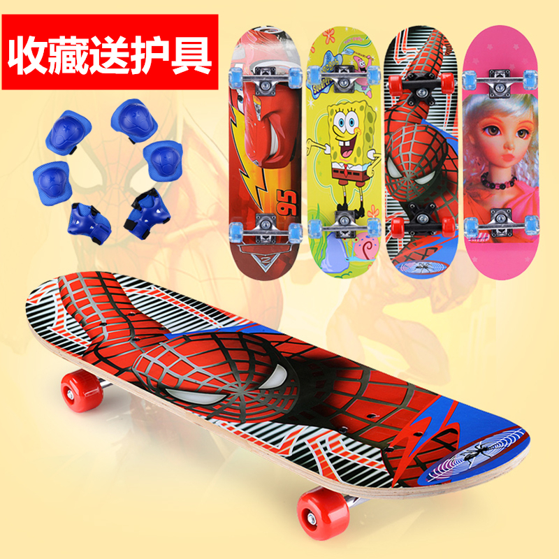 Four rounds of skateboarding beginner child eldest child 10 + years 3-6 1 12 year old professional board boy girl scooter