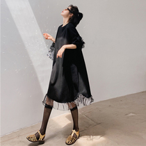 Maternity fashion 2020 autumn top womens long knee-length dress spring and autumn long-sleeved velvet sweater autumn