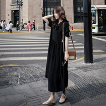 Western maternity dress Summer temperament belly dress Summer dress long knee-length summer skirt Hot mom long dress