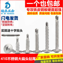 M4 2 M4 8 410 stainless steel large flat head drill tail screw self-tapping self-drilling Warwick head dovetail screw