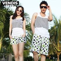 Special hot spring beach pants Swimming shorts Couple men and women casual hot pants Five-point quick-drying plus size seaside vacation