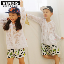 VENDIS EXTREME children yellow letter swimming trunks parent-child drawstring loose beach pants quick-drying