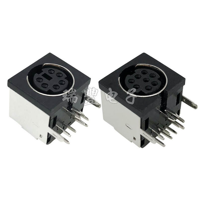 S-Terminal 6P 9 8-Pin 4-Hole Semi-Enclosed Black Rubber Mouse and Keyboard Socket Ps2 Socket Mini S-Terminal Female Socket S-Terminal 6P 9 8-Pin 4-Hole Semi-Enclosed Black Rubber Mouse and Keyboard Socket Ps2 Socket Mini S-Terminal Female Socket