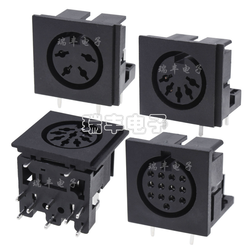 Large S Terminal 4P5 Pin 7-Core Female Connector Ps2 Socket 8-Core Din Socket 90 Degree Ds Socket Keyboard and Mouse Plug Large S Terminal 4P5 Pin 7-Core Female Connector Ps2 Socket 8-Core Din Socket 90 Degree Ds Socket Keyboard and Mouse Plug
