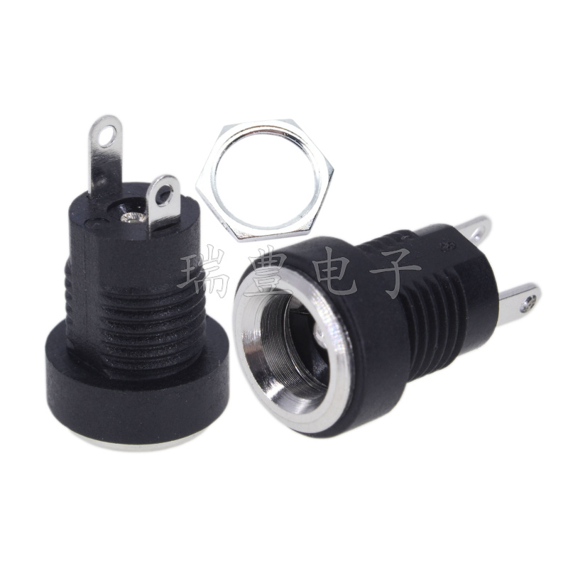 DC-022B DC power socket 2-pin welding wire with nut 5 5X2 1 2 5 3 5*1 3 high-quality full copper