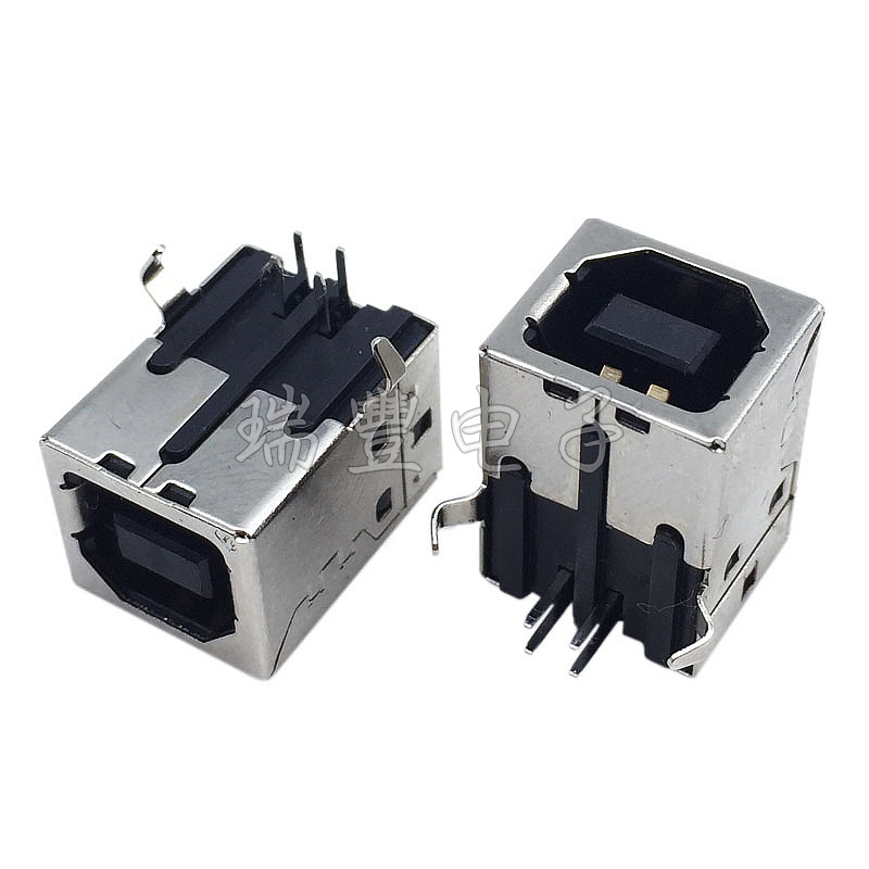 B-mother 90-degree black offset printing machine USB connector BF90 degree USB data connector B mother D-type outlet USB socket