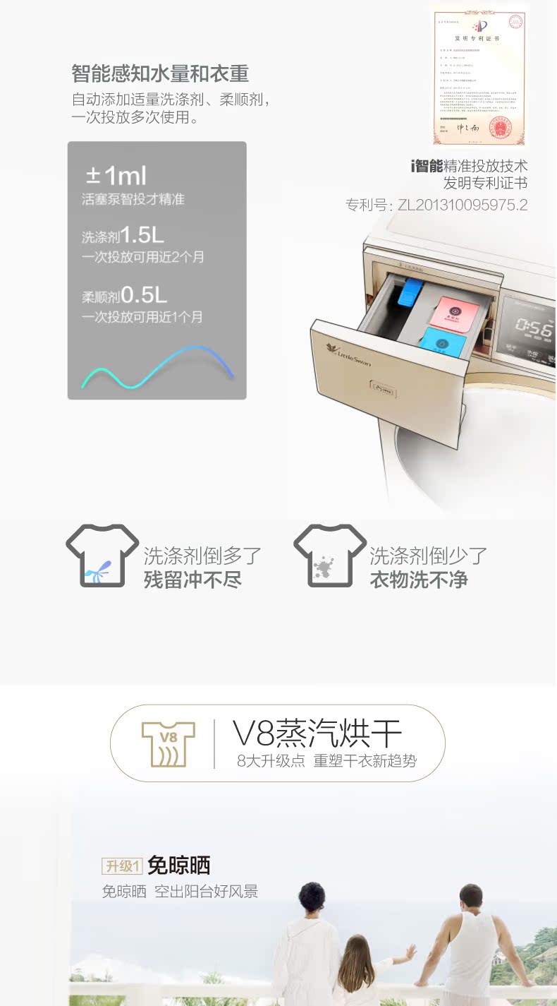máy giặt khô Máy giặt và sấy khô tự động Little Swan 10KG Máy giặt biến tần TD100V81WIDG máy giặt electrolux 9kg ewf9025bqwa