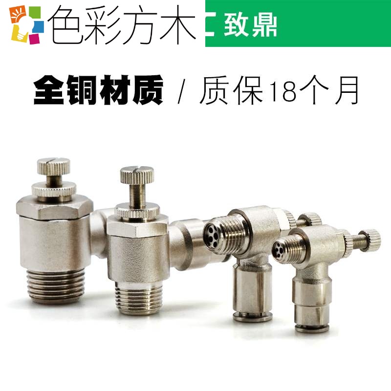 New high-temperature and high-pressure metal throttle valve SL8-02 copper-nickel-plated cylinder speed regulating joint
