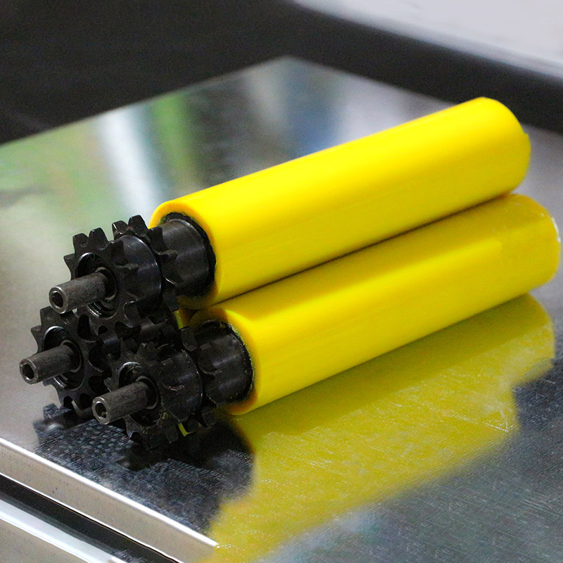 Diameter 60 double sprockets roller rubber roller polyurethane rubber abrasion resistant pu silicone roller depository roll