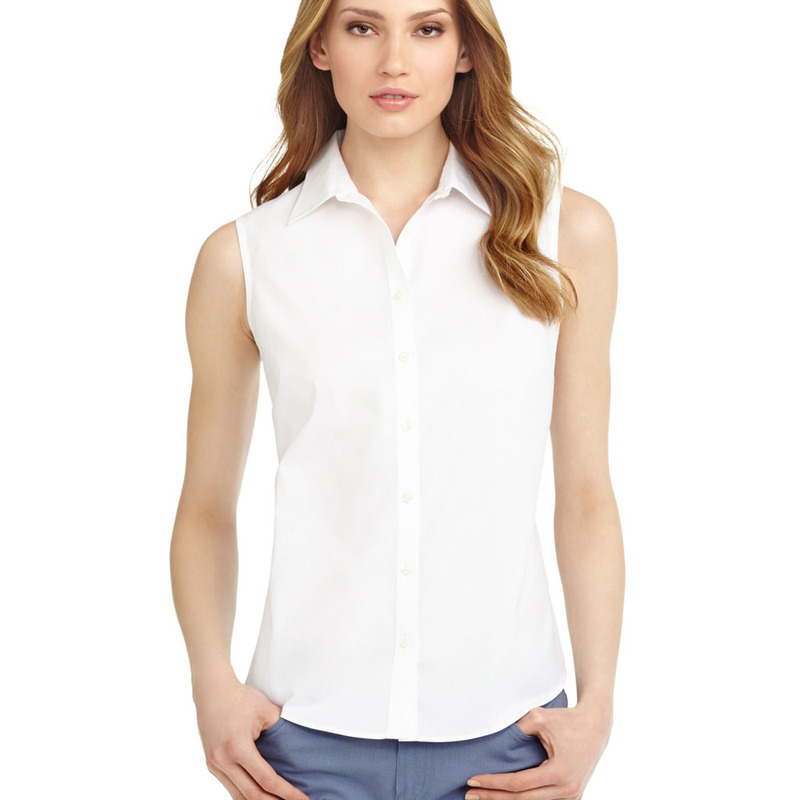 European and American Quality Micro-Elastic Bamboo Fiber Cotton Sleeveless Shirt for Women, Versatile Professional Ol Shirt, Slimming Casual Wear, Sleeveless Top
