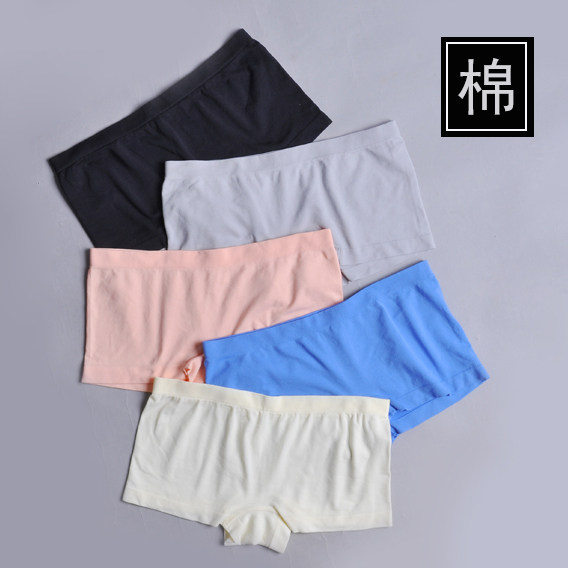 Day Single Cut Mark Pure Color Small Four Corner Underwear Foreign Trade Underwear Foreign Trade Underwear Comfort Low Waist Cotton Lady Underpants Inner Lap Pants
