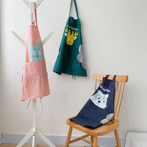 Cute cartoon hanging neck kitchen waterproof oil-proof apron sleeveless long home clean anti-fouling cover cooking waist