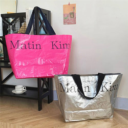 Korean large-capacity waterproof eco-friendly bag woven bag moving bag storage bag shoulder outing handbag shopping bag