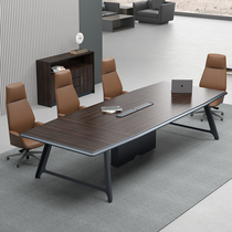 Lacquer furniture large conference table long table simple modern desk rectangular conference room table and chair combination rounded corner