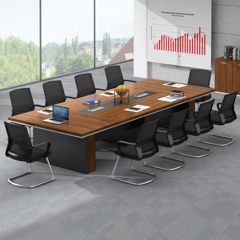 Large conference table long table simple modern training table negotiation desk staff long table and chair combination workbench