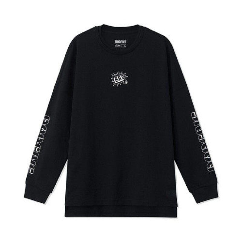 Li Ning round neck thick cotton T men's 2022 autumn anti-Wu series long-sleeved pullover knitted cotton loose sports top