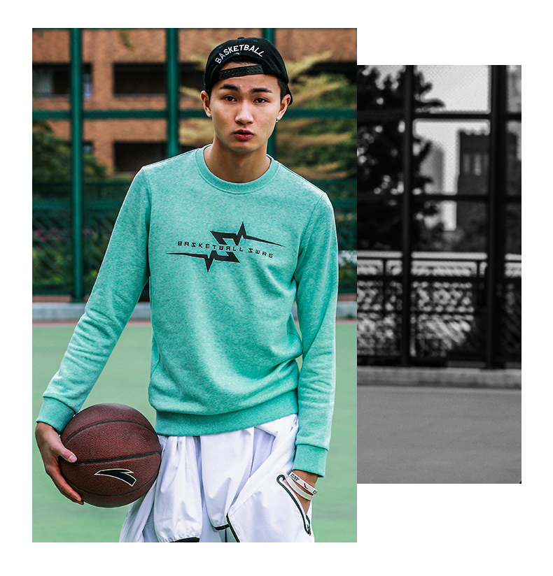 Anta áo len nam dài tay áo khoác 2018 mùa xuân vòng cổ áo thun dài tay T-Shirt thể thao nam 15917716 áo khoác hoodie nam