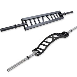 Curved Barbell Bar for Bench Press, Squat, Weightlifting, with Large Ring-Shaped Holes, Universal for Gym Use, Multi-Position