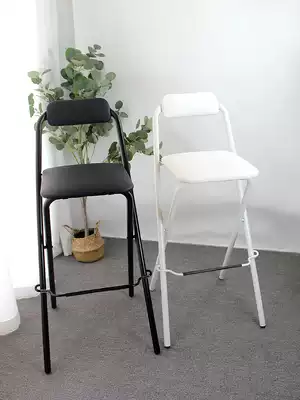 Balcony folding chair bar chair high bar chair fishing stool upholstered home dining table back simple portable chair