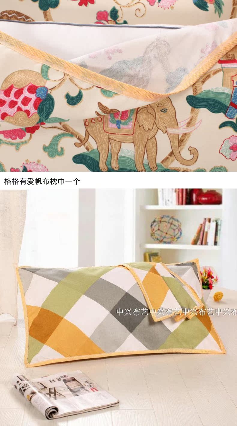 Khăn gối trẻ em mùa hè vải thô in bông cũ vải thô gối khăn bông đơn gối thoải mái - Khăn gối áo gối lụa