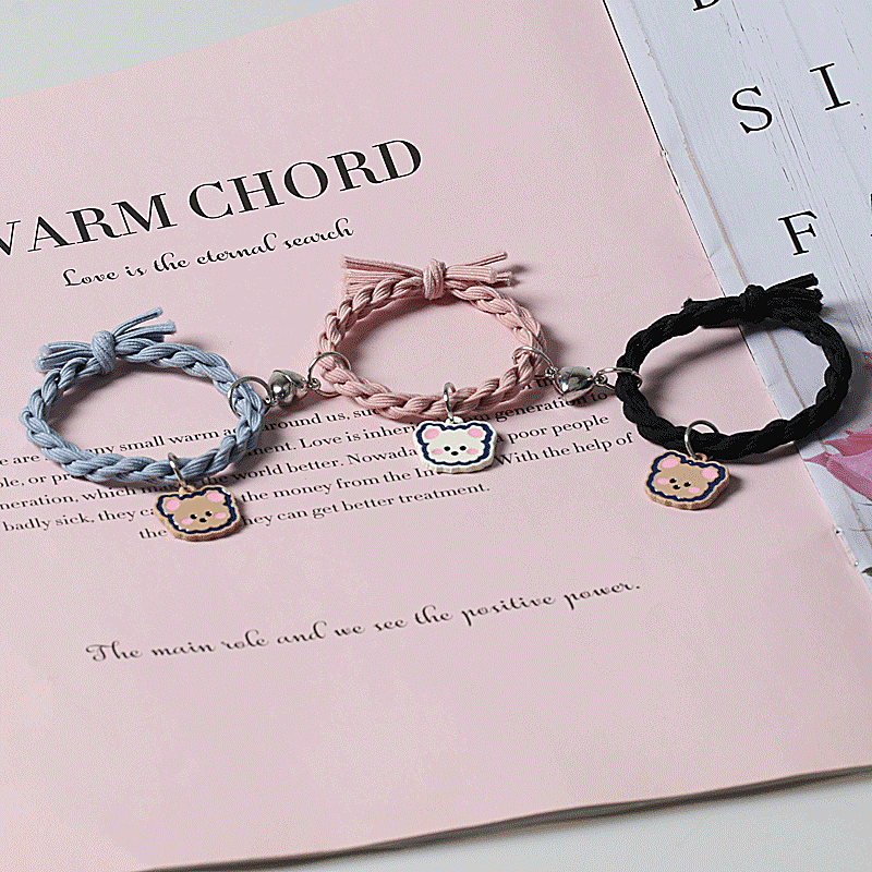 Cartoon Original Woven Vicca Bear Matching Couple Bracelets, Cute Woven Trendy Items, Perfect Gift for Best Friends, Cute Little Hair Ties Cartoon Original Woven Vicca Bear Matching Couple Bracelets, Cute Woven Trendy Items, Perfect Gift for Best Friends, Cute Little Hair Ties