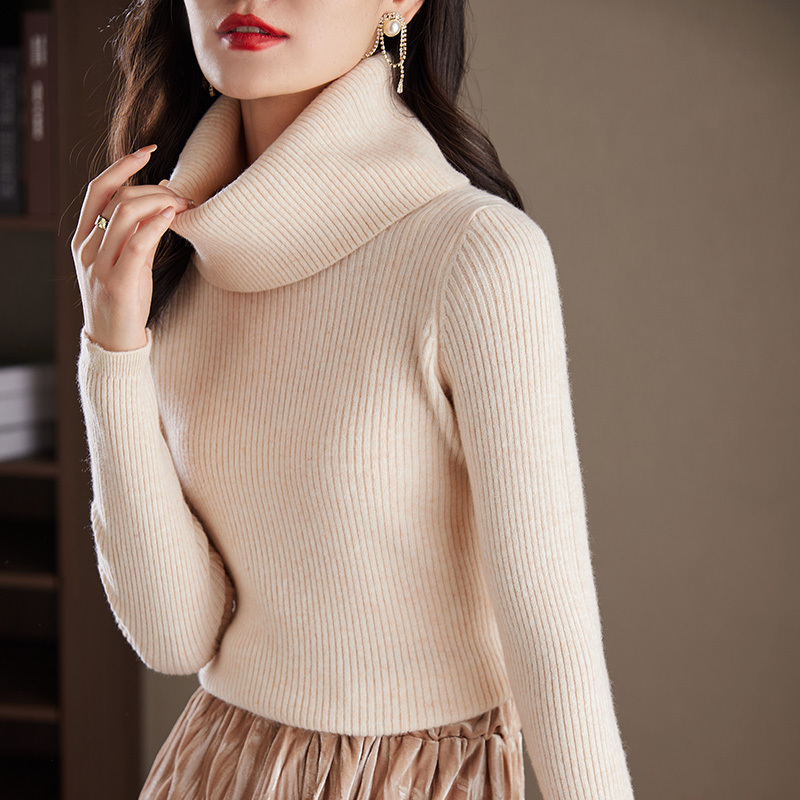 High-Neck Turtleneck 100% Pure Wool Sweater for Women, 2025 Autumn and Winter New Slim-Fit Knit Base Shirt High-Neck Turtleneck 100% Pure Wool Sweater for Women, 2025 Autumn and Winter New Slim-Fit Knit Base Shirt