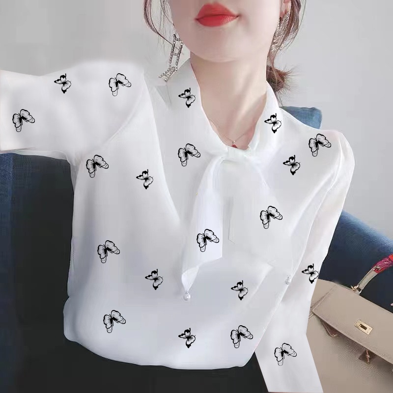 Long-Sleeved T-Shirt Blouse for Women, Spring and Autumn Wear, Super Fairy-Like, French Niche Style, Loose and Elegant, Tummy-Covering Women's Top