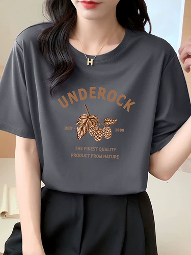 Jolment Roman Tencel тяжелая футболка на правое плечо с короткими рукавами, летний женский свободный плиссированный топ с фруктовым принтом