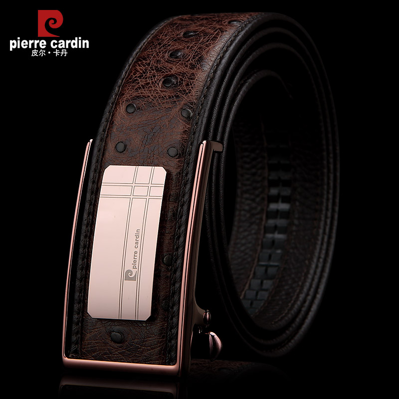 Pierkaden True Belt Men Head-Layer Ostrich Style Belt Men Business Buffalo Clothing Belt