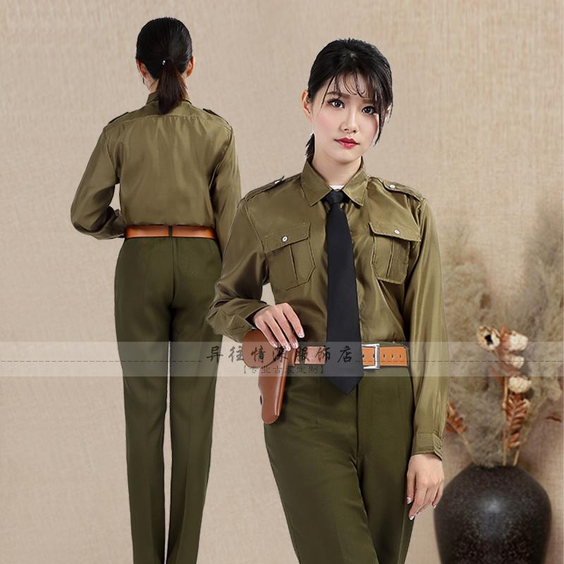 National Military Uniform Shirt, Officer Uniform, American-Style Nationalist Party Female Spy Costume, National Clothing, Stage Performance Costume, Photography National Military Uniform Shirt, Officer Uniform, American-Style Nationalist Party Female Spy Costume, National Clothing, Stage Performance Costume, Photography