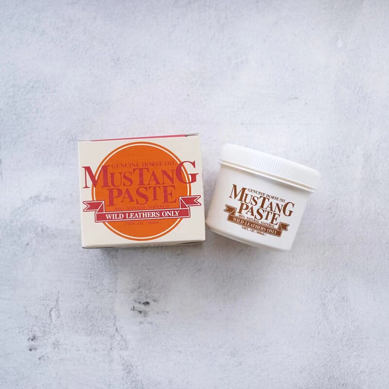 Mustang Paste Pure Natural Horse Oil 100ml for Boots, Belts, Leather Clothing, Leather Care Oil, Made in Japan