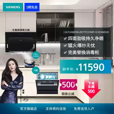 SIEMENS SIEMENS side suction self-cleaning embedded 10 sets of smoke stove washing set combination 8 B1 231 454