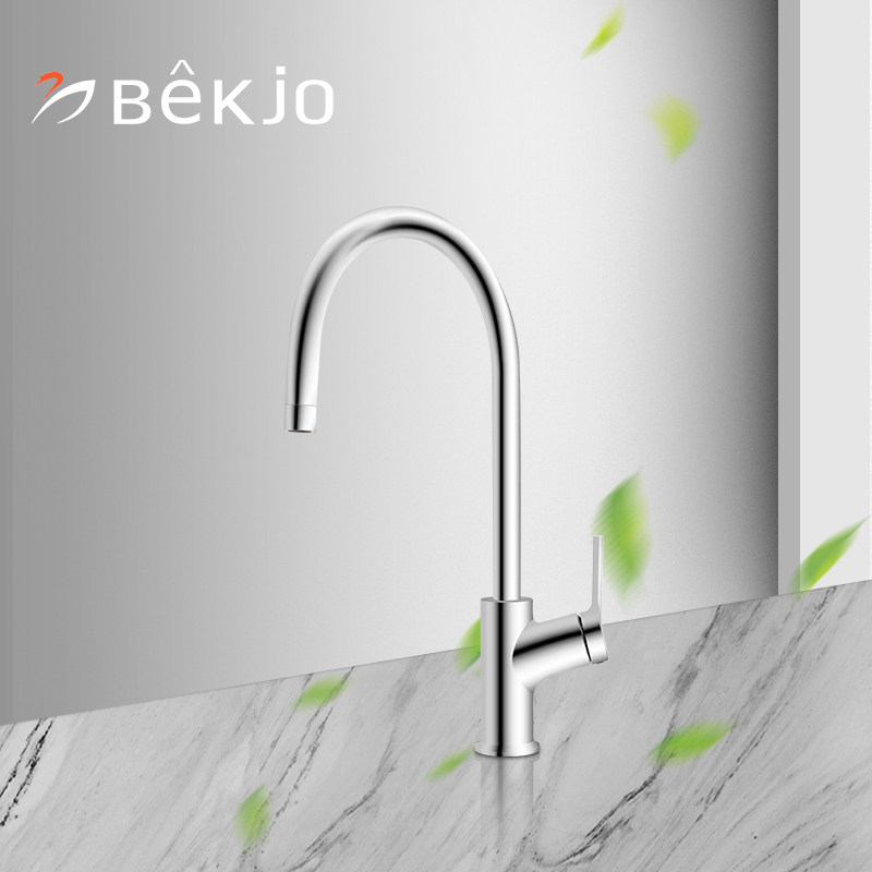 South Korean white bird sink kitchen hot and cold tap 360 degrees rotatable single to double hole HJ15