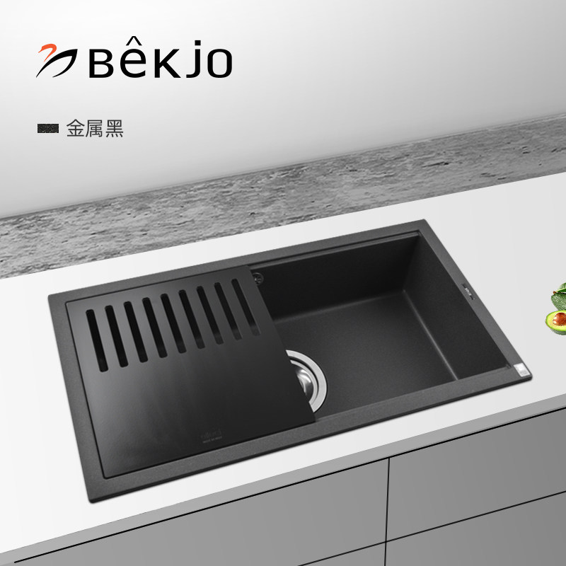 South Korea White Bird Sink High-end Series Italy Imported Granite Large Single Sink Kitchen With Stone Trough BEST870