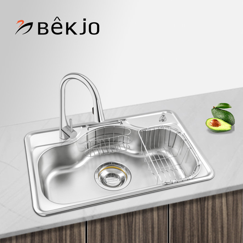 South Korea Imported White Bird Sink Stainless Steel Large Single Sink Dishwashing Pond Nano Antibacterial integrated washbasin CDS780