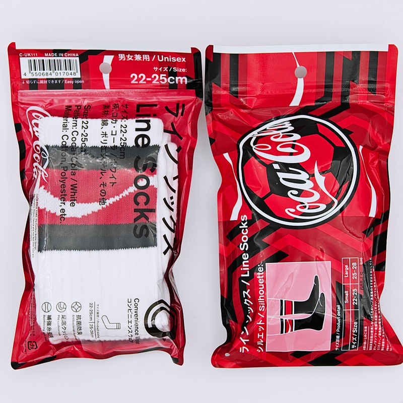 New Cotton Mid-Calf Socks in the Same Style as Takuji Kimura from Familymart, Available in Stock with Coca-Cola Design New Cotton Mid-Calf Socks in the Same Style as Takuji Kimura from Familymart, Available in Stock with Coca-Cola Design