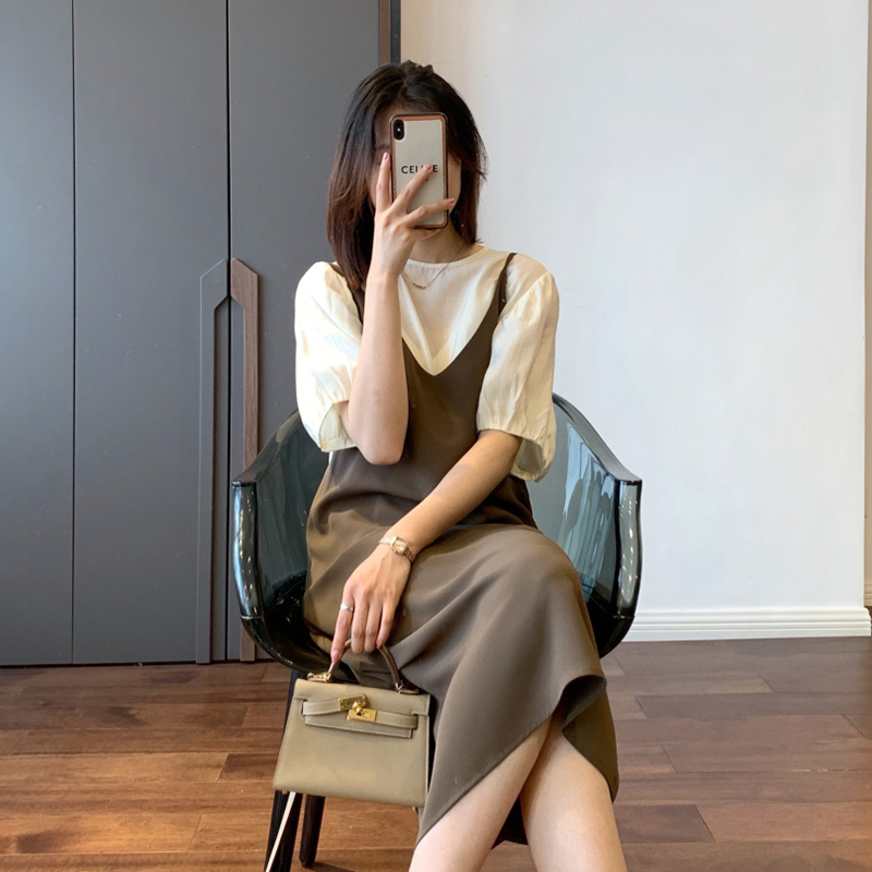 Bubble Cuff Skirt small crowdsourced lukewarm series Less age nets Red Two sets Summer cuddles Skirt Ultra Fire Harnesses for women