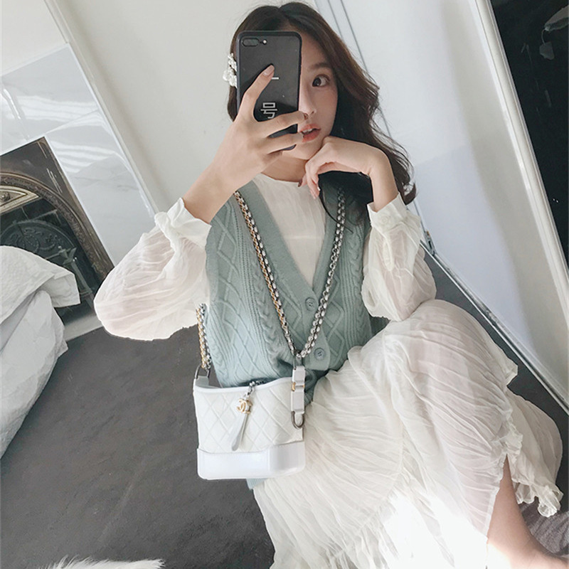 Autumn and winter lady suit temperament sweet girl Xiaoxiang wind woolen skirt Mori two-piece dress student