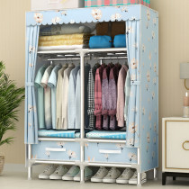  Wardrobe simple common clothes cabinet with cloth drawer All-steel frame steel pipe thickened reinforced thickened fabric aristocratic storage wardrobe