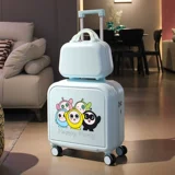 Мультяшный чемодан с сидением для мальчиков, 18 дюймов