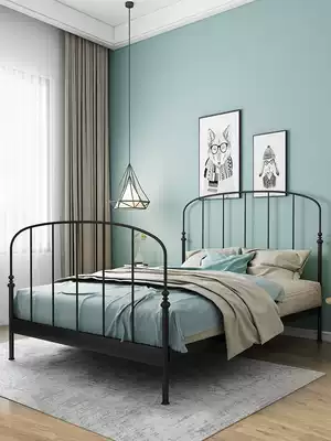 Old craftsman Nordic net red wrought iron bed double iron frame bed 1 8 simple modern single iron bed frame 1 5 meters metal bed W1