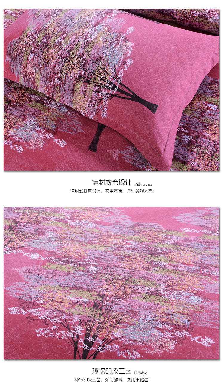 Chengming Thủy Ngân cotton bốn mảnh cotton twill đơn giản quilt cover 1.8 2.0 m tấm ga trải giường 1.5 m giường 4 piece đặt đôi bộ chăn ga gối lụa satin