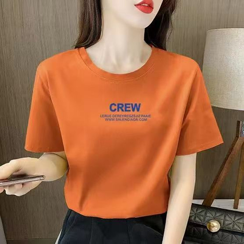 Pure Cotton Colorful T-Shirt for Women, Short-Sleeved, Summer 2026 New Style, Loose and Thin, Base Layer, Solid Color, Slimming Top