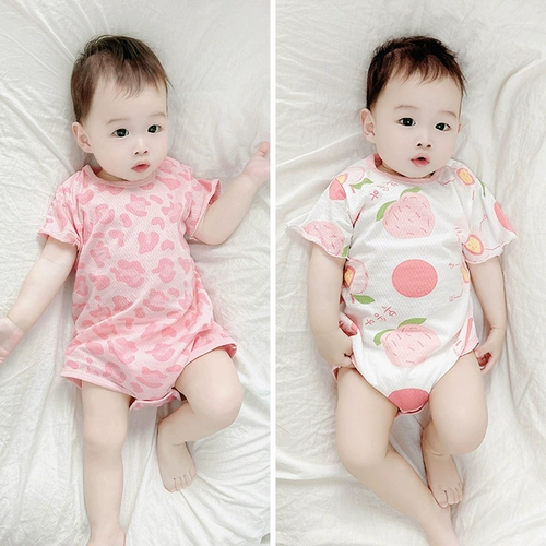 Хлопковое детское тонкое боди, летняя детская пижама для новорожденных