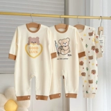 Детский лонгслив, боди, хлопковая детская демисезонная осенняя пижама для новорожденных, осенний