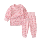 Детское нижнее белье, удерживающий тепло комплект, термобелье, хлопковая пижама, осеннее, высокая талия