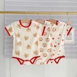 Детское летнее тонкое хлопковое боди, короткий рукав, 0-2 лет