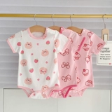 Детское летнее тонкое хлопковое боди, короткий рукав, 0-2 лет